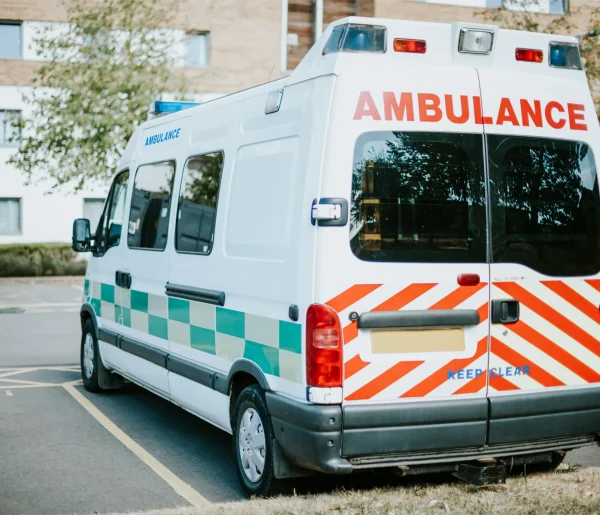 british-ambulance-parked-parking-lot british-ambulance-parked-parking-lot